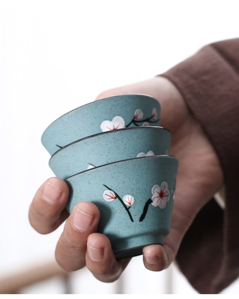 Fleurs de Cerisier Style Japonais Grande Tasse à thé en céramique Peinte à la Main Deux Tasses Une Tasse à thé Tasse Kung Fu Bol à thé Tasse