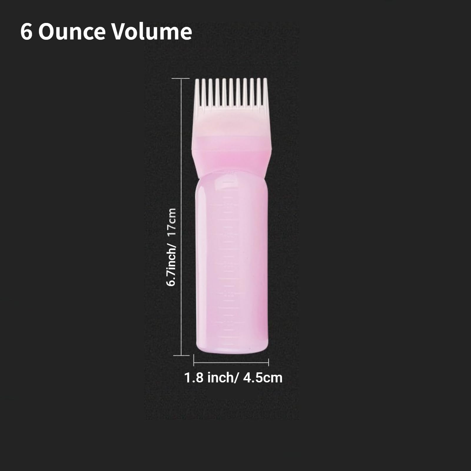 Zilynhom Hair Oil Applicator Bottle with Comb, Root Hair Liquid Dispenser (2 pink+1 purple bottle) 4
