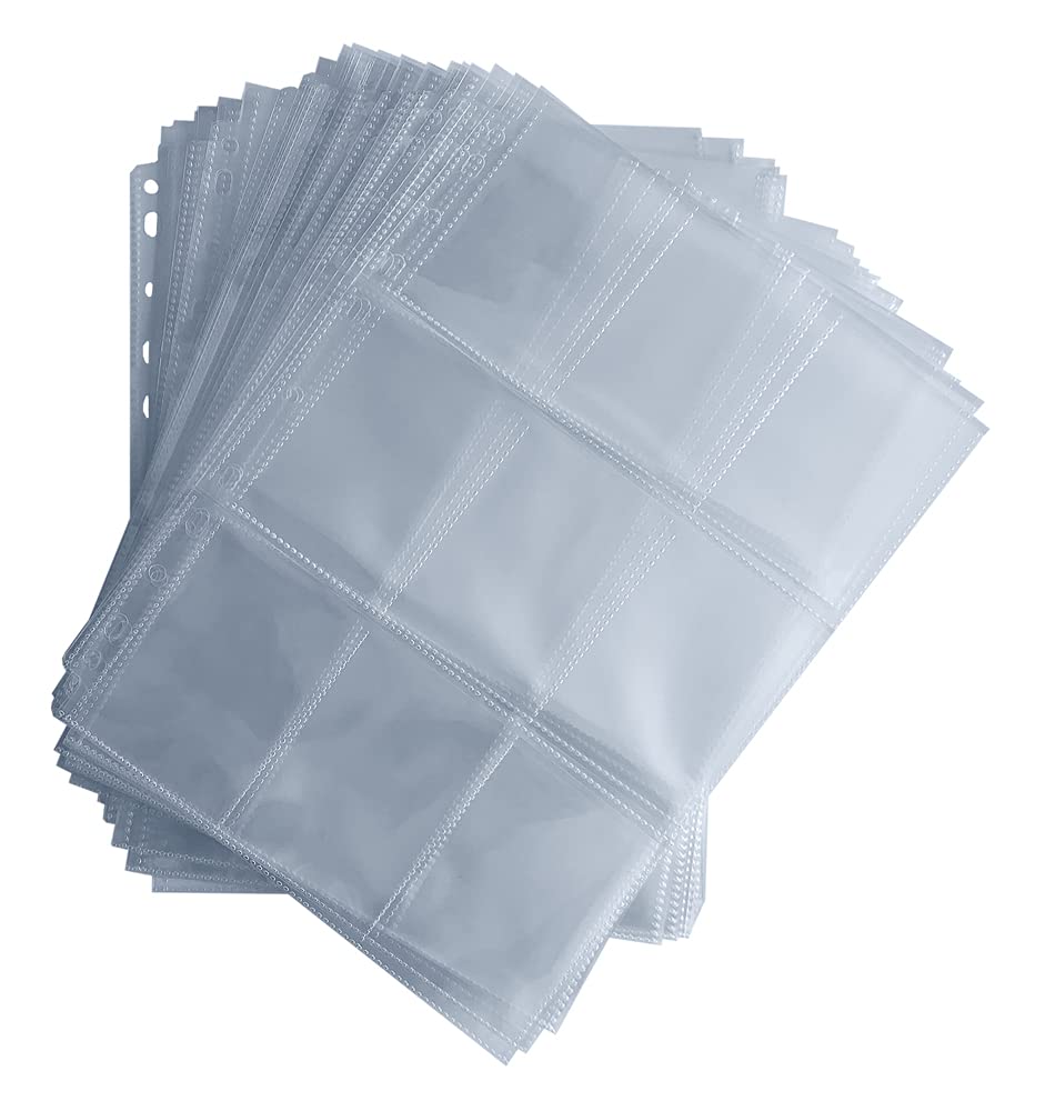 Arkero-G Yugioh 450 Pockets Trading Cards 50 Pages Pro 9 Pocket Pages - Card Size - Album Folder Pages for Trading Cards