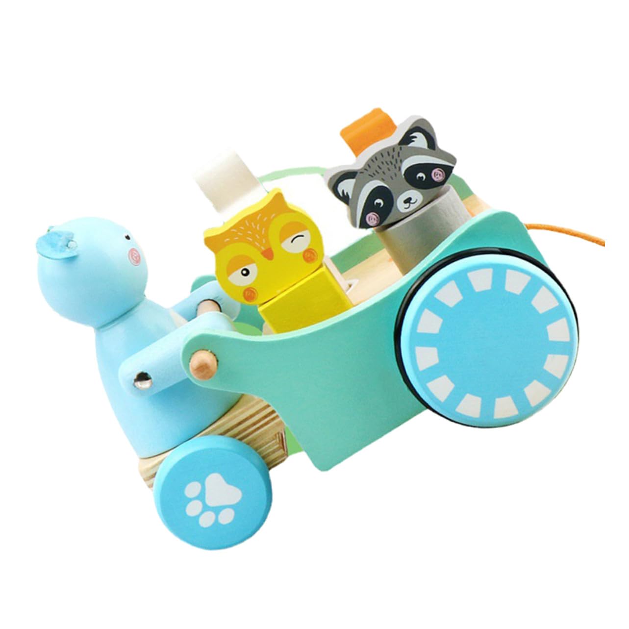 Carrito de Arrastre de Madera Diseño de Animales para Niños