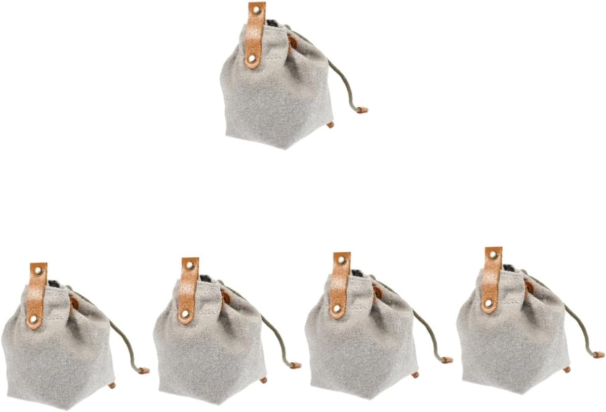 Mipcase 5pcs Portable Dog Treat Pouch Lightweight Canvas Snack Bag Drawstring for Outdoor Training and Food Holder Convenient Pet Treat Storage