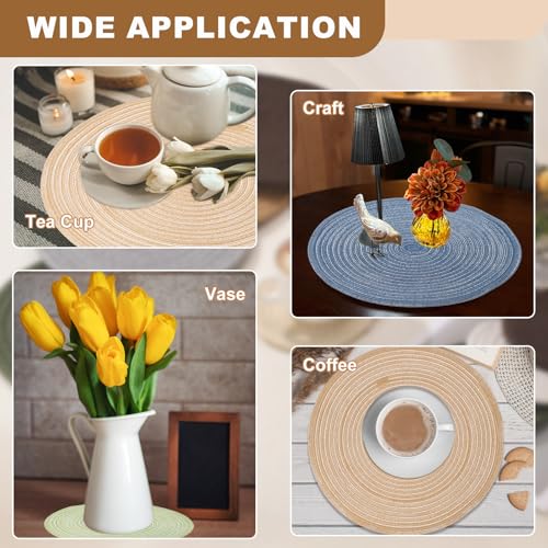 Sets de table ronds tissés haut de gamme 38 cm résistants chaleur - 8