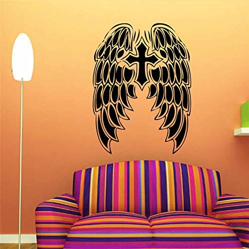 the christian bird wings cross wall decals for living room bedroom home decoration stickers removable diy vinyl art,black