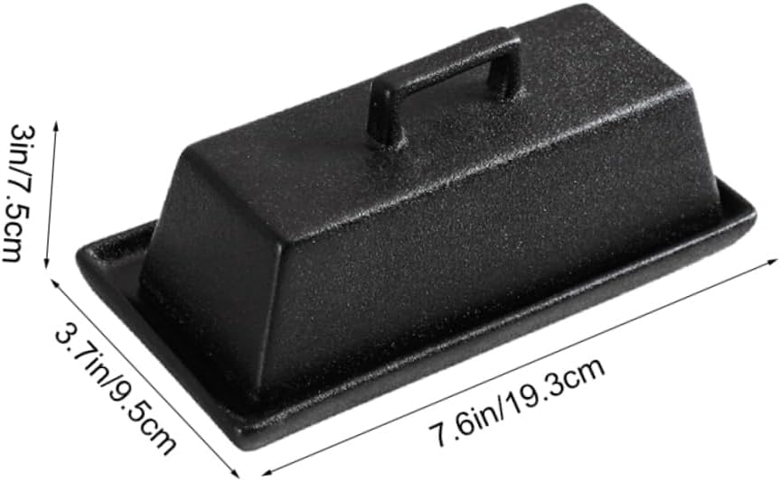 Ceramic Butter Box with Lid Food Safe Decorative Butter Dish for Kitchen and Restaurant Use Airtight Cover Elegant Black Matte Finish Serving Plate
