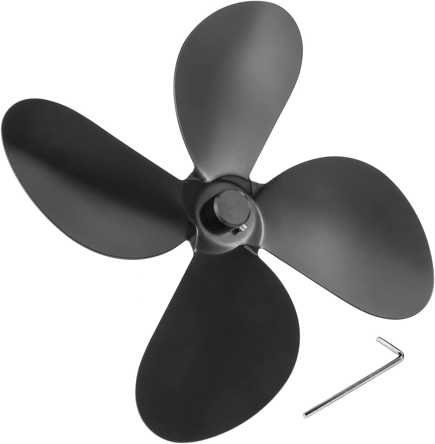 Fan Blade Replacement Part 4 Blade for Heat Powered Fireplace Fan, Wood Stove Fan Accessories, Black