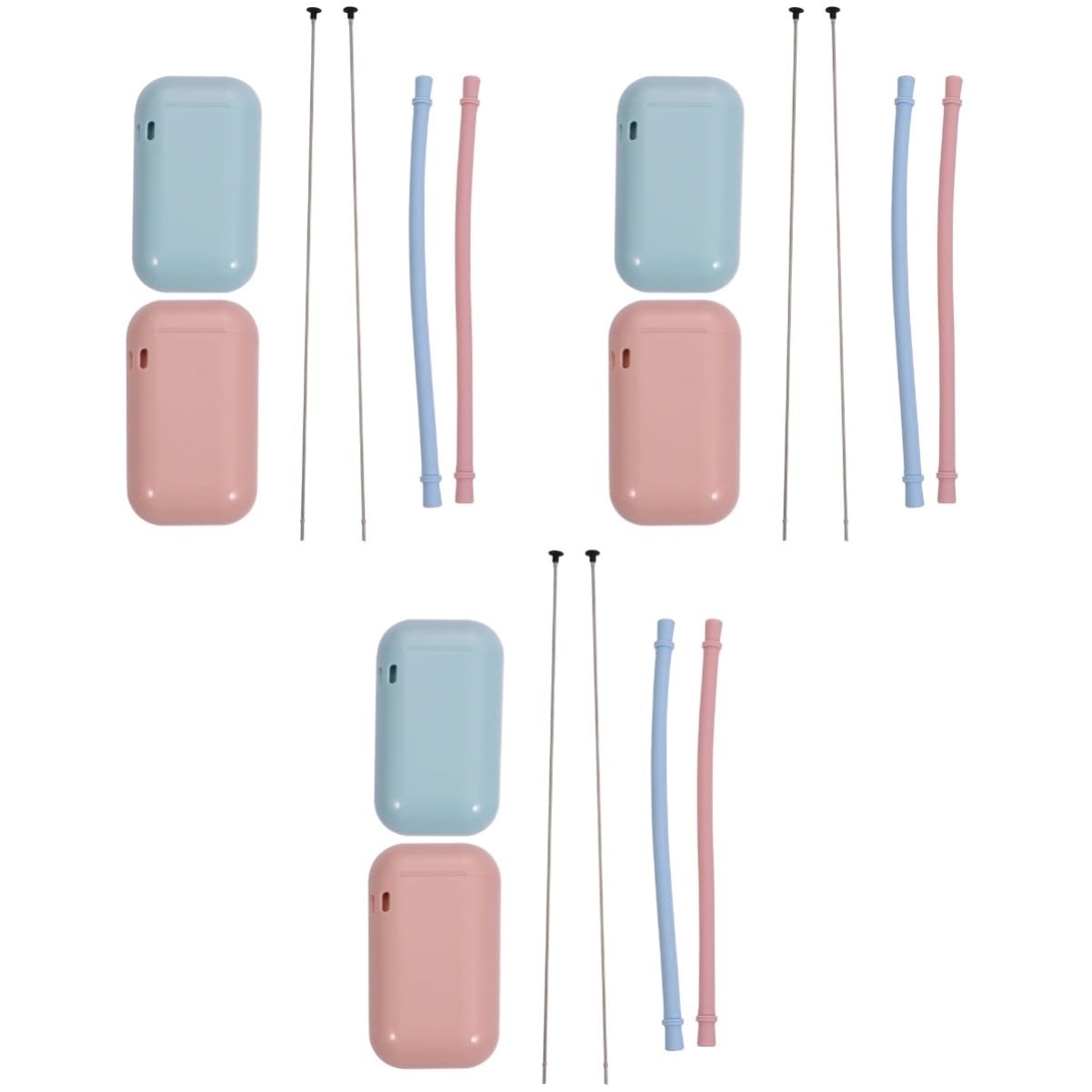 Cabilock 3 Sätze Tragbare Strohhalme Cocktail-strohhalme Für Partys Umweltfreundliche Trinkhalme Wiederverwendbare Strohhalme Mit Etui Reise-trinkhalm Silikon Strohhalm 2 Stück * 3