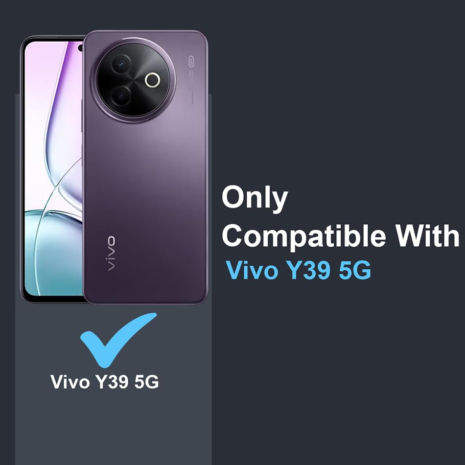 Image of Fashionury Crystal Clear Case for Vivo Y39 5G | Yellowing Resistance | Transparent TPU Silicone | Raised Camera Lips | Slim Transparent Cover