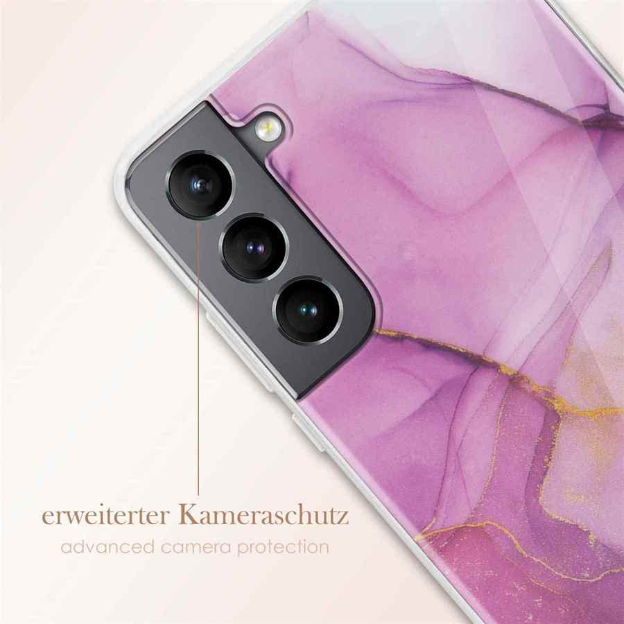 Coque compatible Samsung S21 ONEFLOW en silicone pailleté effet marbre - 6
