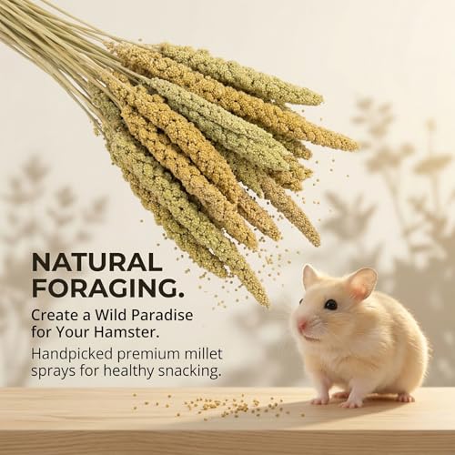 Image of Sukh 30 Pcs Natural Millet Spray - 12.6in Hamster Cage Accessories Decor