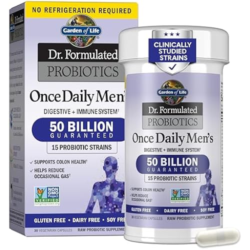 Garden of Life Dr Formulated Probiotics for Men, 50 Billion CFU, 30 Ct