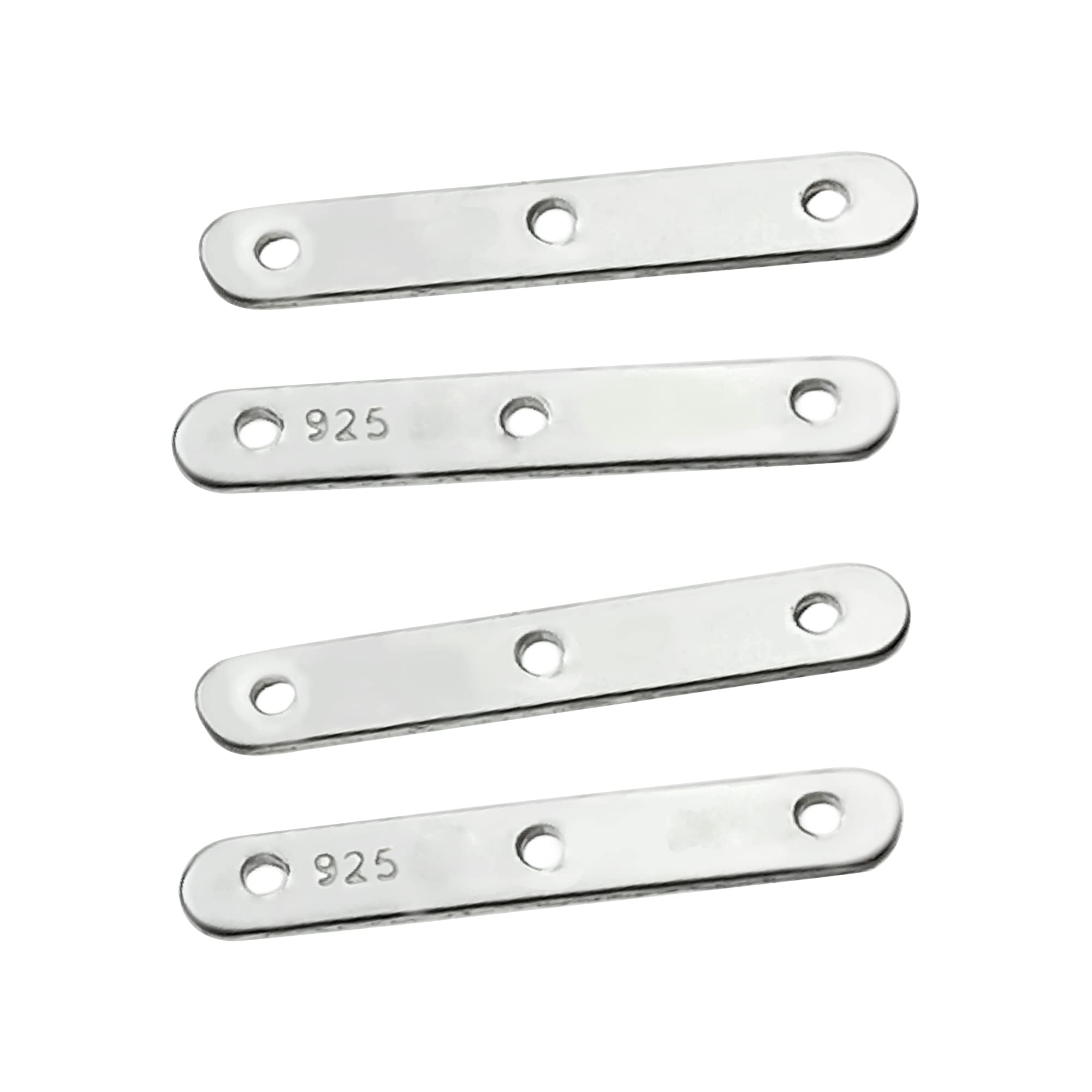 8 pcs 925 Sterling Silber 4 mm 3-Fach Loch Trenner Spacer Bar Link Bead Connector/Ergebnisse/Bright