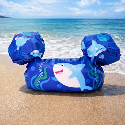 Image of Koochie-Koo Swimming Jacket for Kids Adjustable Swim Vest for Toddlers & Children Buoyancy Support Float Suit with Safety Buckle UV Protection Swim Trainer for Boys & Girls 2-6 Years 10-25KG