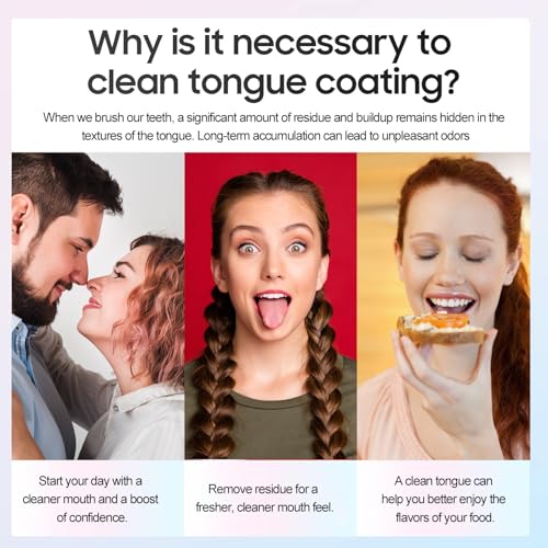 e Scraper and Brush for Adults, 5-Pack with Travel Case, Micro Bristle Tongue Cleaner (5 Colors) - Thumbnail 3