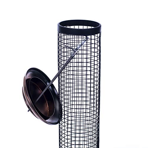 15 Inch Copper Finish Weather Resistant 1 Lb. Metal Mesh Outdoor Hanging Nut Bird Feeder #TOP5