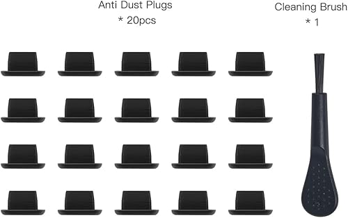 Miniatura 2 de Adhesivos protectores a prueba de polvo para altavoz de iPhone, cubierta adhesiva antipolvo con 5 tapones antipolvo, cepillo de limpieza de puerto