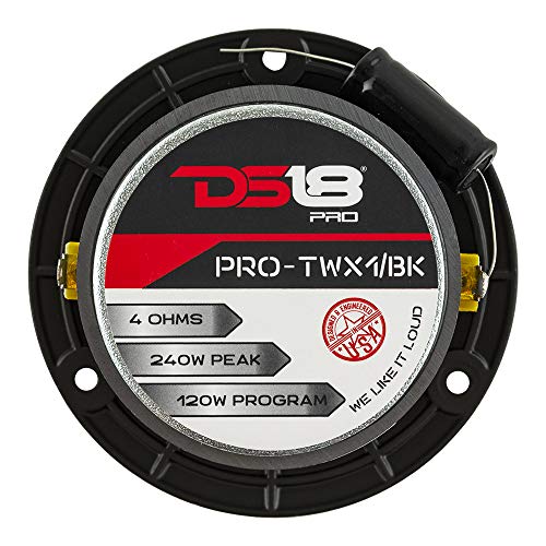 Ds18 Pro-Twx1 Aluminum Super Bullet Tweeter 1", 240W Max, 4 Ohms, Built In Crossover - Pro Tweeters Are The Best In The Pro Audio And Voceteo Market (2 Speakers Included) #TOP5
