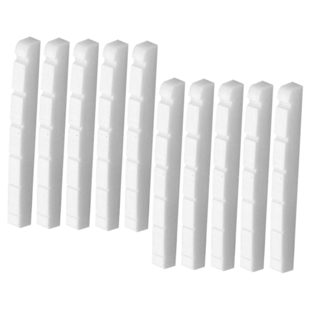 HEMOTON Diy Guitar Accessory 10pc Bone Nut Blanks for Acoustic Guitar Replacement Nut for 6-string Stable Tone
