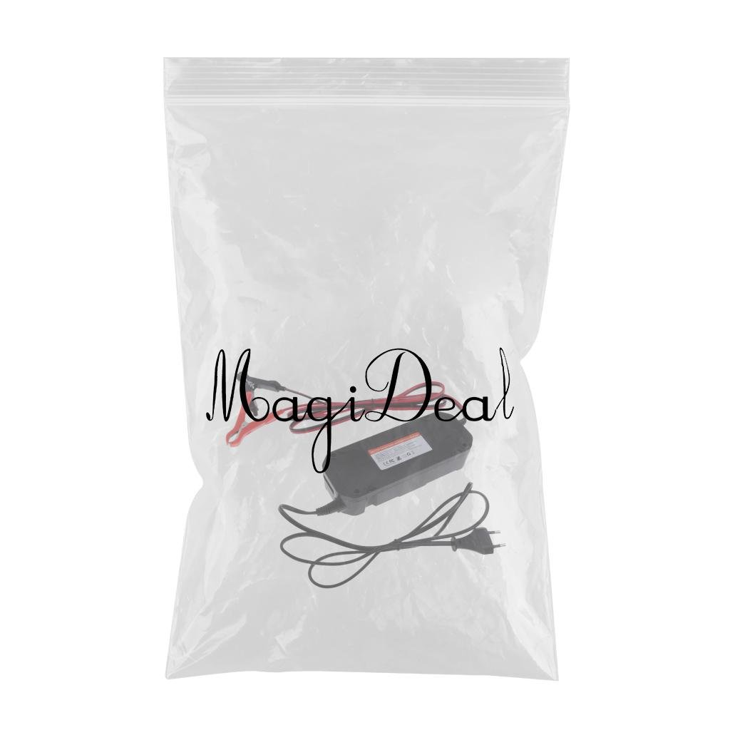 FLAWISH 6V/12V 5A Motorcycle Smart Fast Battery Charger with LCD Display EU Plug