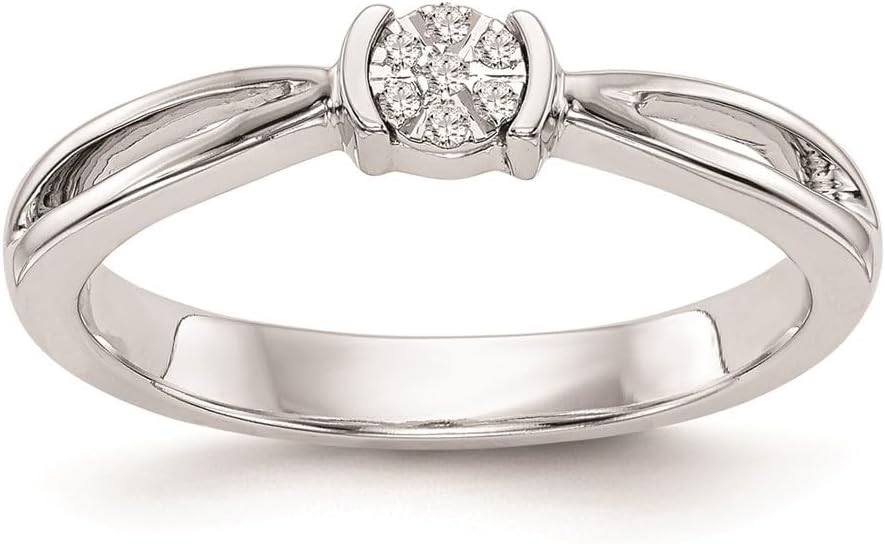 Diamond2Deal 14K White Gold Complete Diamond Promise/Engagement Ring 0.03CT