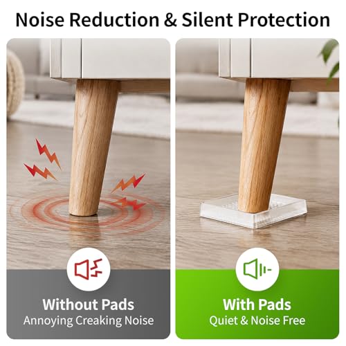 Image of Ezprotekt Non Slip Furniture Pads, 16 Pcs 2 inch Rubber Caster Cups, Anti Skid Furniture Coasters for Hardwood Floors, No Slide Furniture Gripper, Floor Protector for Bed Couch Furniture Stoppers (Clear)