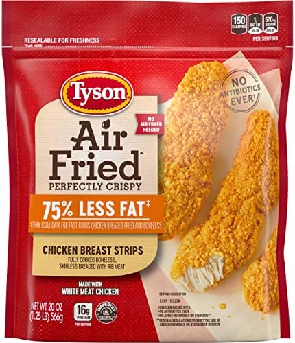 Tyson Air Fried Perfectly Crispy Chicken Breast Strips, 20 Oz. (Frozen)
