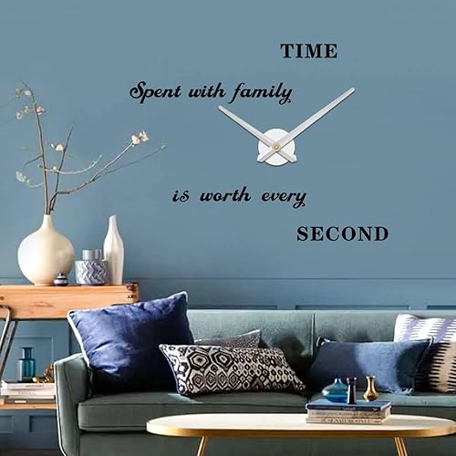 Miniatura 13 de VANGOLD Reloj de pared grande con agujas de reloj 3D DIY, mecanismo y adhesivo de pared para decoración de oficina en casa