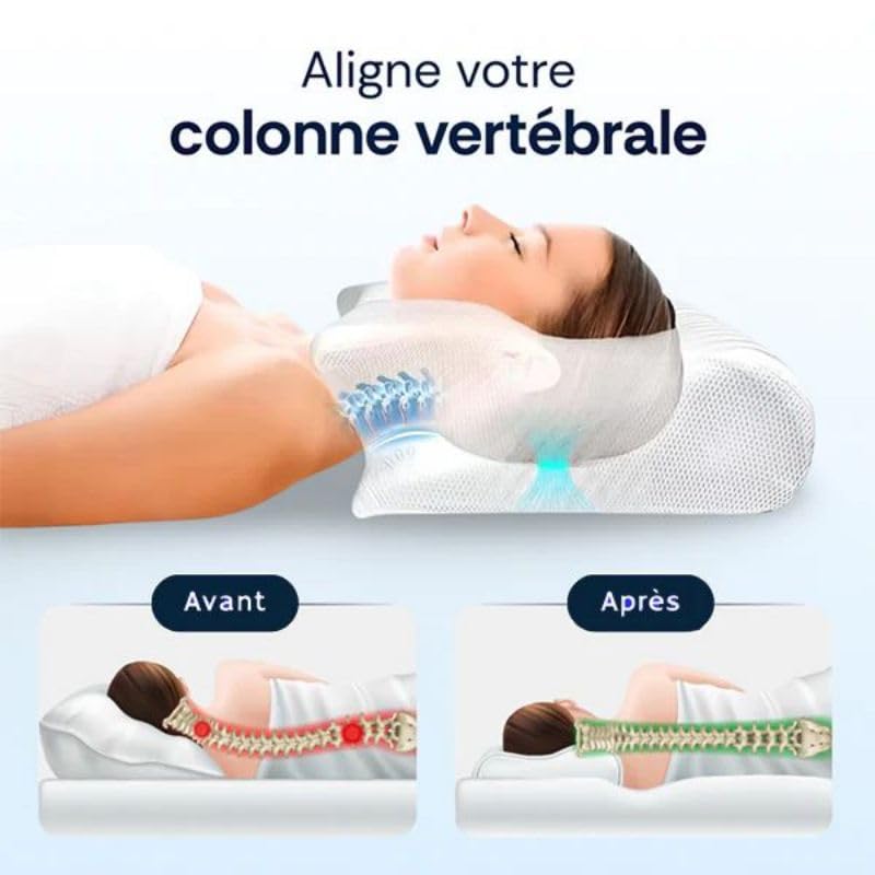 Miro France - Oreiller Ergonomique Cervicales Miro(Gris,1x Oreiller)