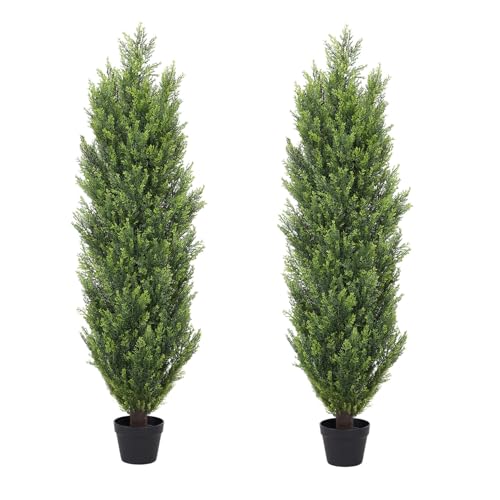THE BLOOM TIMES Artificial Topiary Cedar Trees Outdoor 4FT Tall