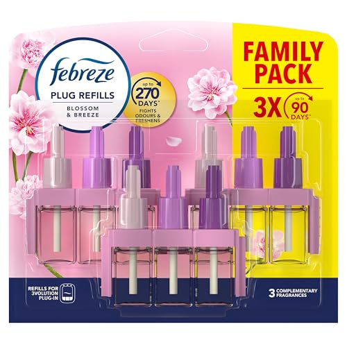 Febreze 3Volution Air Freshener Plug in Refill 60ML Blossom & Breeze 3 Alternating Scents to Clean Away Odours