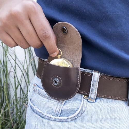 La Antigua, estuche para brújula en cuero de grano completo miniatura 2