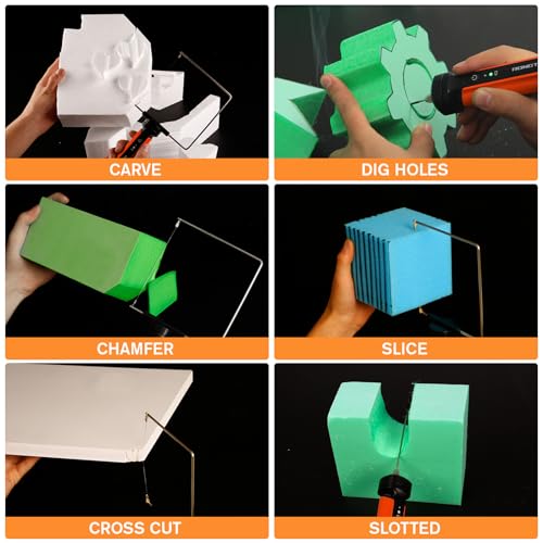 3 in 1 Hot Wire Foam Cutter Kit, Orange Foam Cutter Electric Foam Cutting Tool, Heated Foam Carving Knife Kit