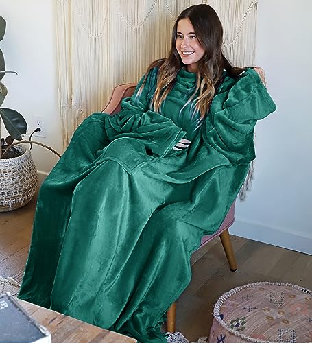 Tirrinia Wearable Fleece Blanket with Sleeves #TOP20