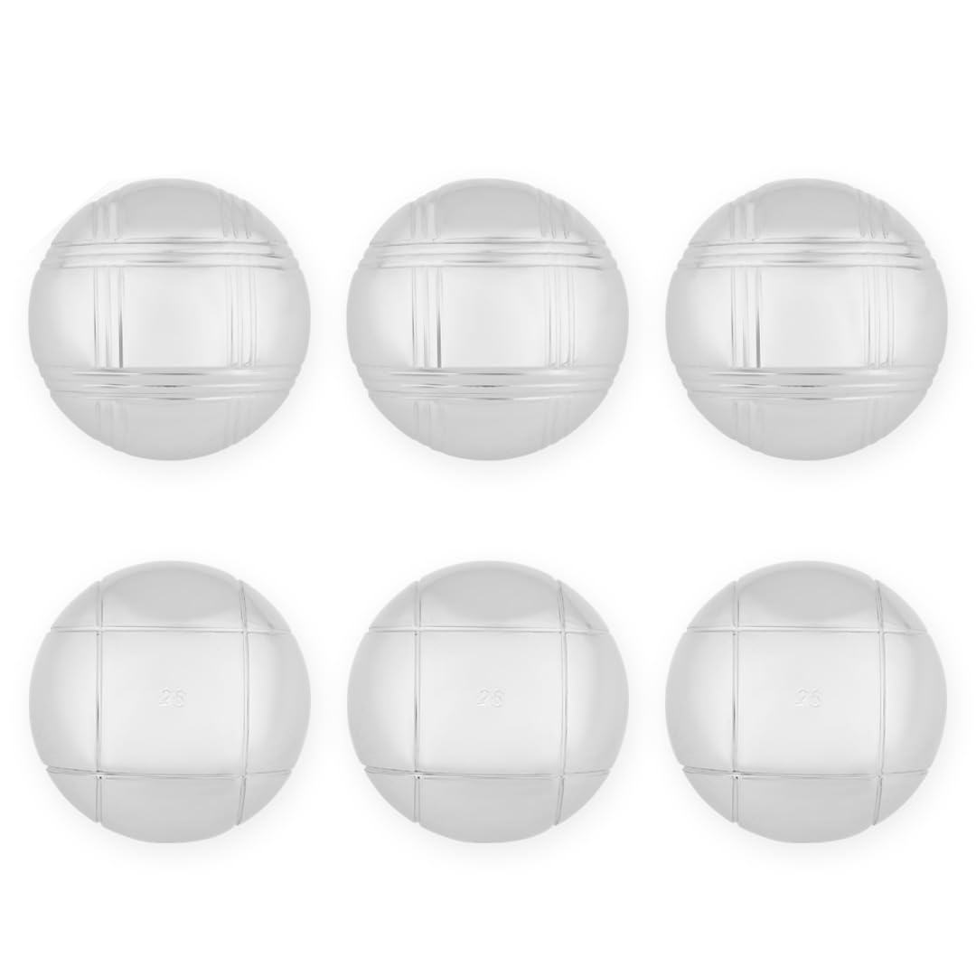 Engelhart - 010205 - Set Bocce di Lusso, 2 x 3, con Cassetta in Legno - Petanca - Triplette da 720 g