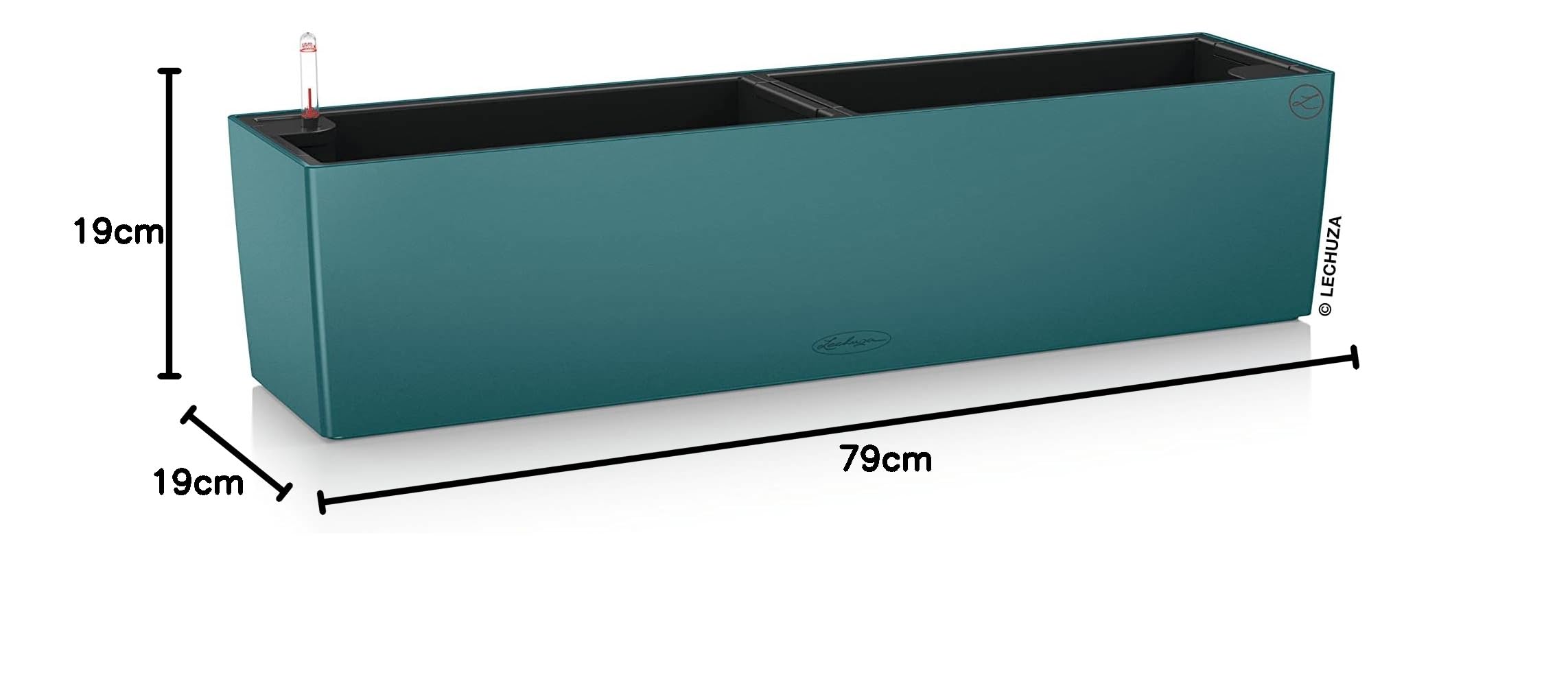 LECHUZA BALCONERA Color 80 petrolblau 15708, 79x19x19 cm