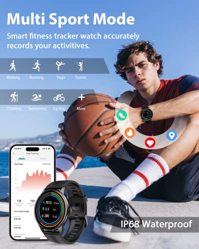 Gydom Smart Watch For Men Answer/Make Call, 1.28" Touch Screen Fitness Tracker With Blood Oxygen/Heart Rate/Sleep Monitor, 100 Sport Modes, Ip68 Waterproof Smartwatch For Android Iphone #TOP2