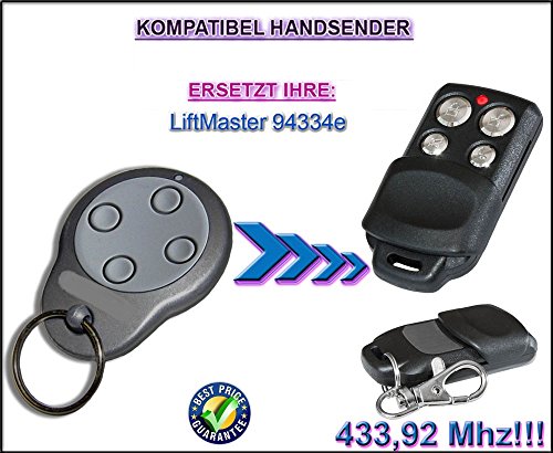 Chamberlain 94334E compatible handsender, émetteur, 433.92 Mhz rolling code de rechange. Top qualité ersatzgerät.