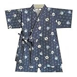 [WEANXIN] 甚平 男の子 子供 キッズ 浴衣 上下セット じんべい 90 100 110 120 130 140 男児 和服 着物 綿100% 日本製生地 恐竜柄 魚柄 和柄 可愛い 半袖 前開 薄手 部屋着 パジャマ 夏祭り 花火大会 プレゼント (130cm,扇子恐竜柄)