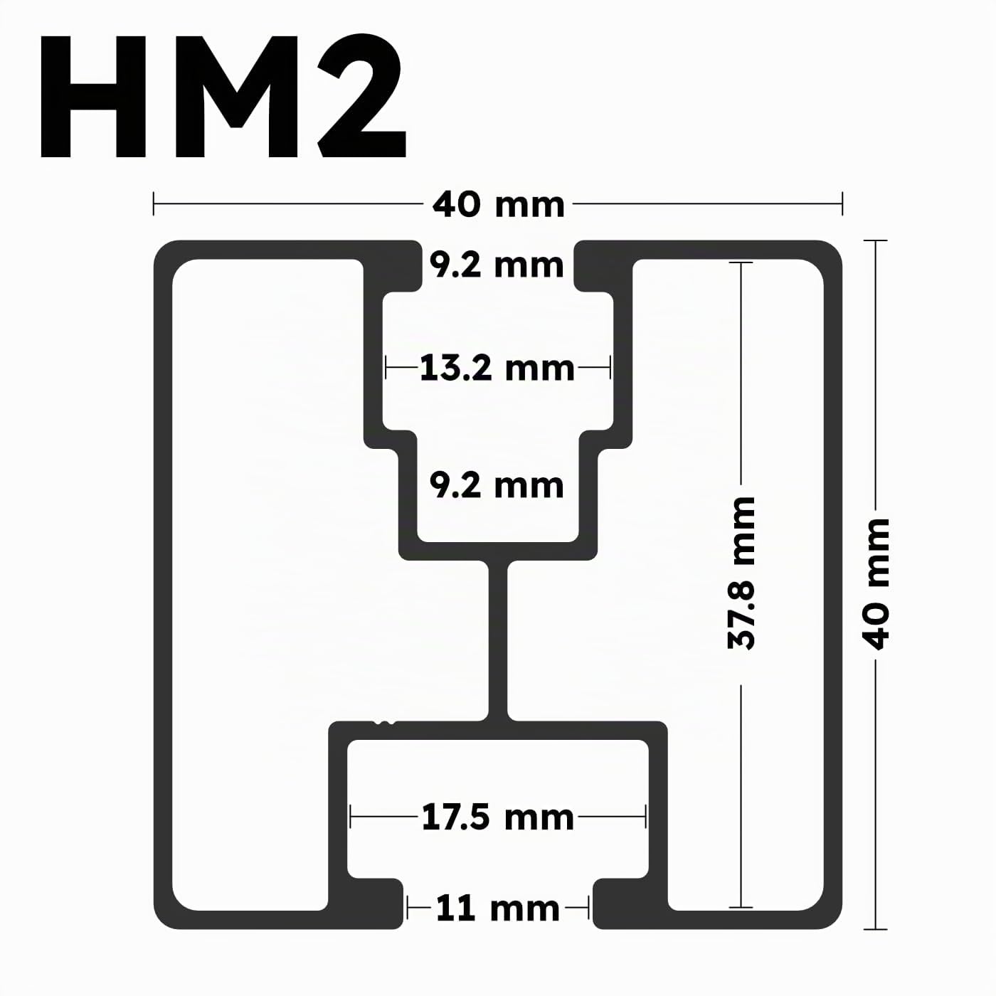 Guida di montaggio per impianto PV | 40 x 40 | Lunghezza: 200 cm | Profilo in alluminio di alta qualità per il montaggio professionale di impianti solari
