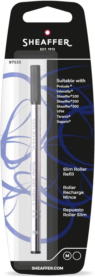 Slim Rollerball Refill - Black Medium - Blister Card