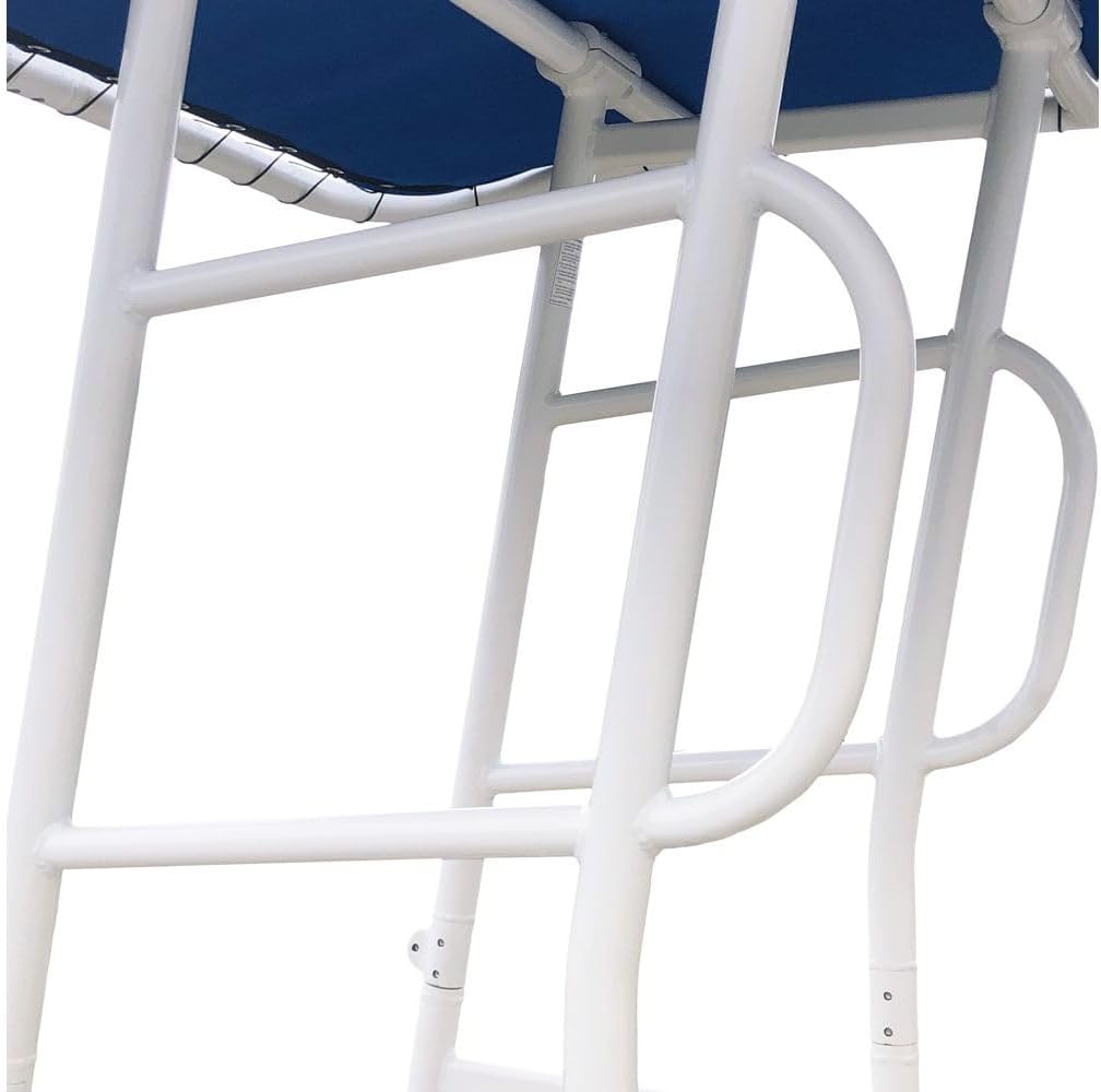 Fishmaster Original Boat T-Top for Center Console Fishing Boats - Universal Fit, Foldable Design - White Powder Coat - Red Canvas