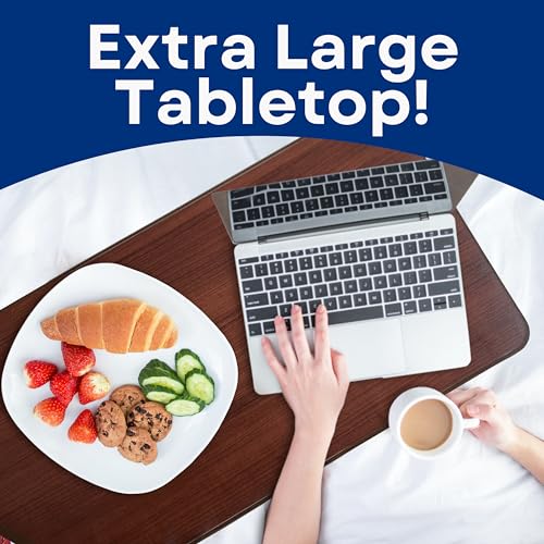 RMS Overbed Table (XL) - Hospital Bed Table for Home or Medical Use - Adjustable Bed Side Table with Swivel Wheels