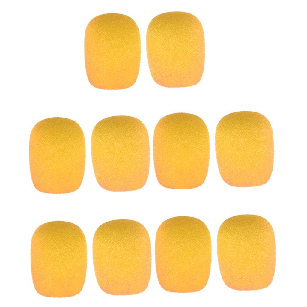 MYADDICTION 10 Pieces Small Lapel Tie Microphone Sponges Protection Cover 1.1 x 0.86 x 0.31inch Yellow-image-31