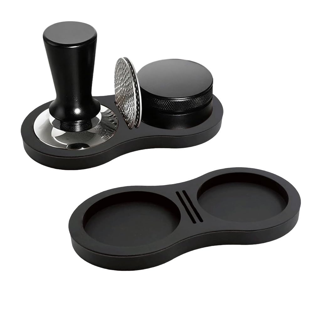 Supvox® Coffee Tamper Storage Stand 2 in 1 Silicone Base for 51-58mm Tamper & Distribution Tool, Silicone Organizer Dock Organizer, Espresso Coffee Machine Tools-image-0