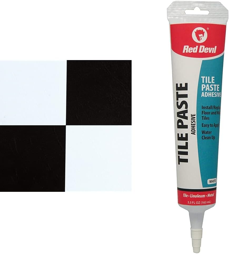 Nexus 12-Inch Vinyl Floor Tiles, 20 Tiles - 12" x 12", Black & White Slate Pattern - Peel & Stick, DIY Flooring for Kitchen