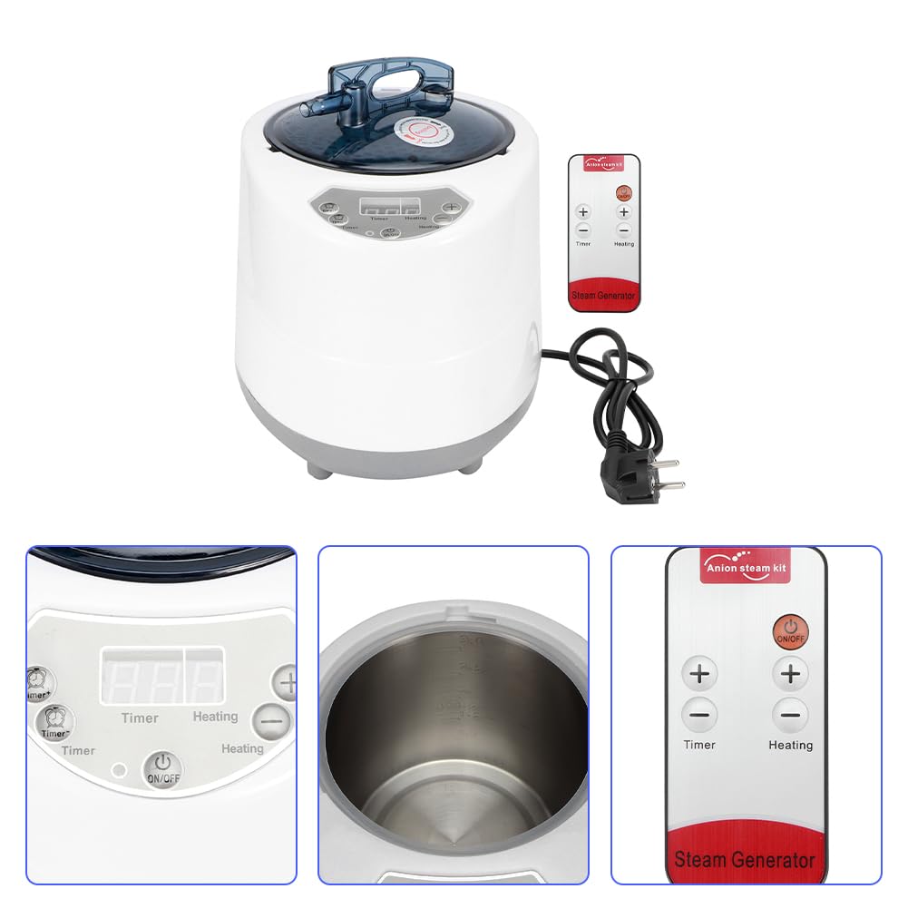 Generador de Vapor Corporal para Sauna, máquina de fumigación portátil, generador de ollas de Acero Inoxidable con botón táctil Inteligente, Control Remoto para Ducha, baño, hogar, baño, SPA, 2,8 l