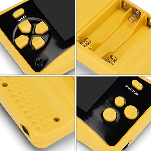 HigoKids Portable Handheld Games for Kids 2.5" LCD Screen Game Console TV Output Arcade Gaming Player System Built in 182 Classic Retro Video Games Birthday for Your Boys Girls (Yellow) - Thumbnail 4