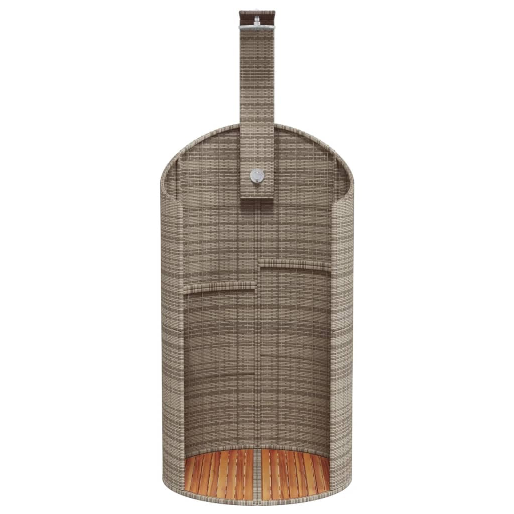Ducha de jardín de Madera, Ducha Exterior Jardín con Suelo de Madera Acacia, Ducha de Piscina, Ducha exterior-Gris-100x100x241,5 cm