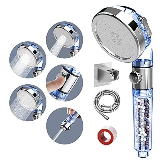 Zenbodys Shower Head | Shower Head SINGSUO Zen Shower Head, 3 Setting High Pressure Shower Envy Shower Head with Beads, Water Saving Zenbody Shower Head for Dry Hair & Skin SPA (Blue)
