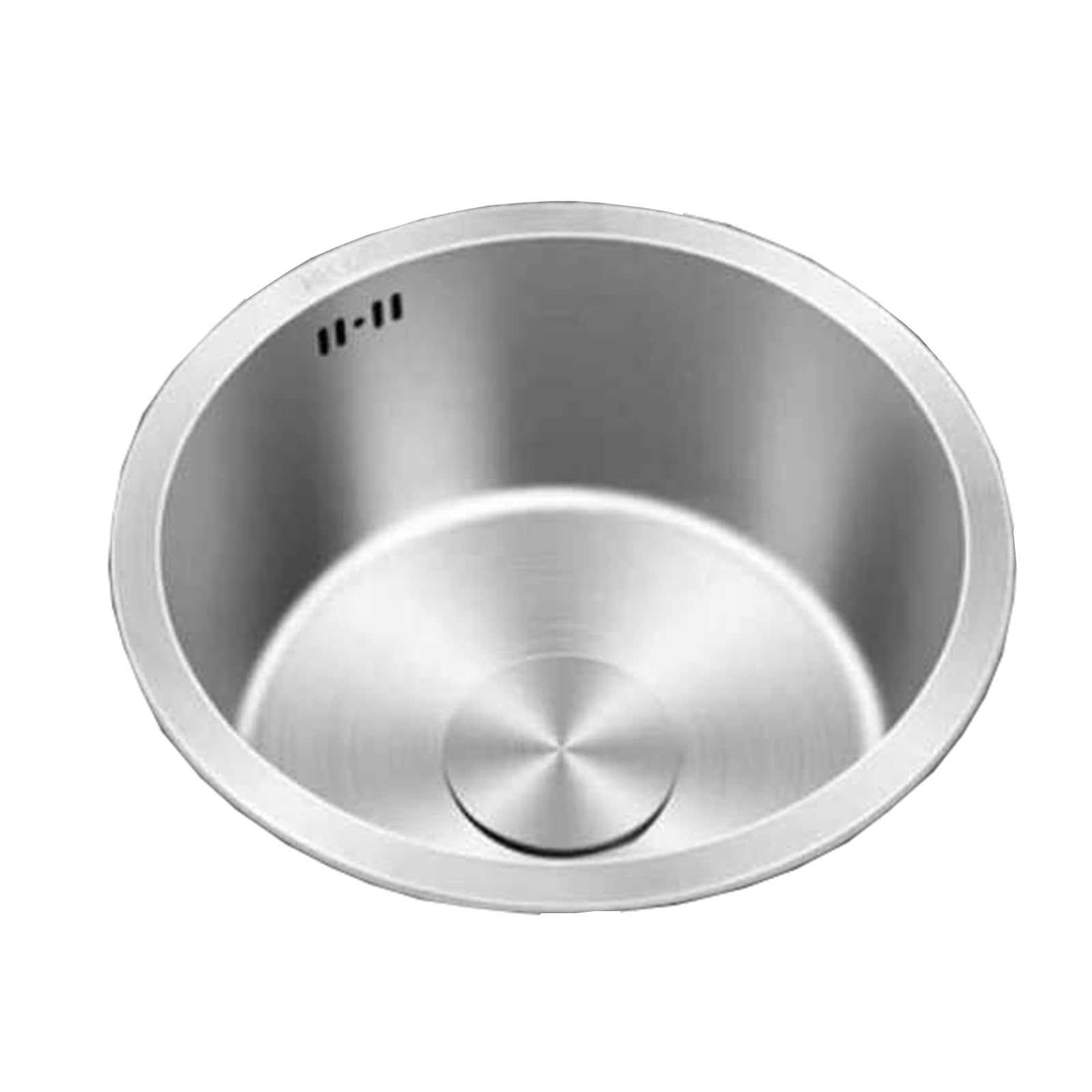 Fregadero redondo de acero inoxidable cepillado con superficie antihuellas 32cm