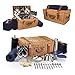 PICNIC TIME - Windsor Luxury Picnic Basket for 4 - Large Wicker Picnic Basket - Deluxe Picnic Set 4, (Navy Blue)